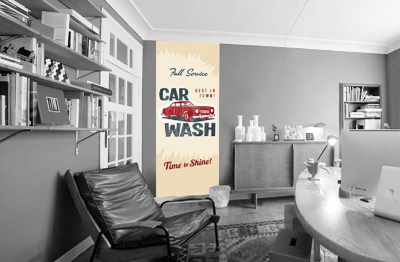 Papier peint Carwash 1 lé beige