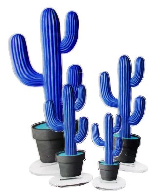 Arbre cactus acrylique bleu 102 cm