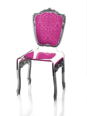 Chaise Baroque en acrylique rose - Acrila Concept