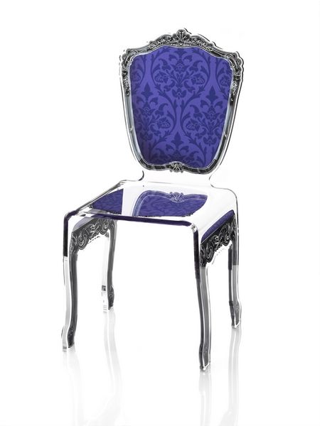 Chaise Baroque en acrylique violette - Acrila Concept