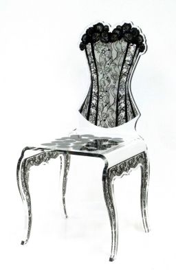 Chaise Eman en acrylique noire - Acrila Concept