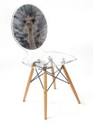 Chaise Graph en acrylique pieds bois autruche - Acrila Concept