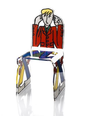 Chaise JC de Castelbajac écoute en acrylique - Acrila Concept