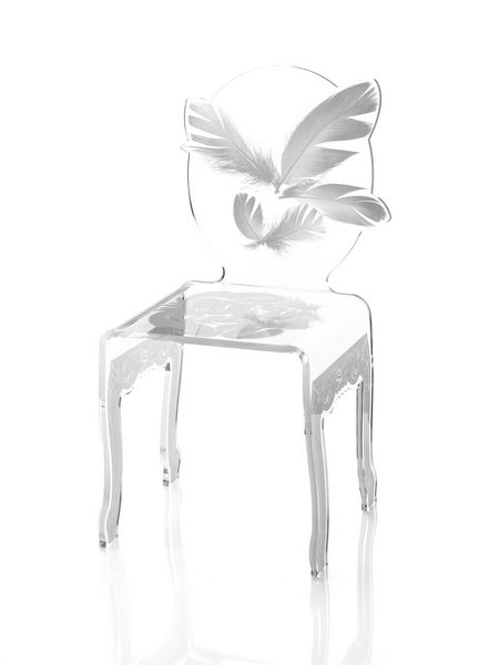 Chaise Plume en acrylique blanche - Acrila Concept