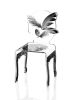 Chaise Plume en acrylique noir pieds noirs