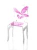 Chaise Plume en acrylique rose