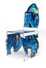 Chaise Streetart en acrylique bleu, design Christophe Bernard