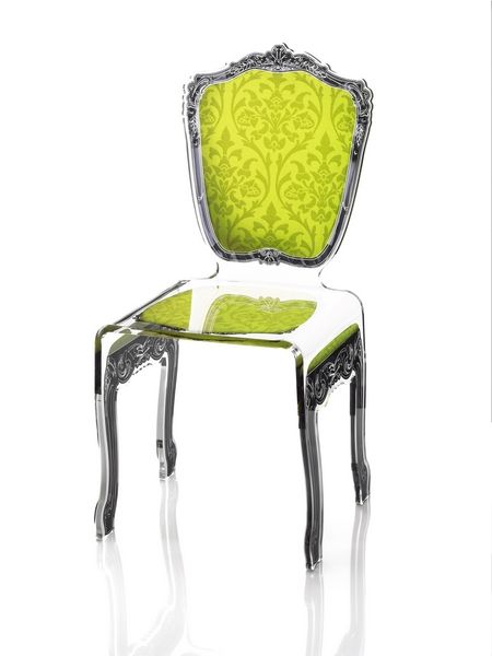 Chaise acrylique Baroque verte - Acrila Concept