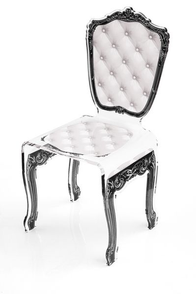Chaise acrylique Capiton blanche - Acrila