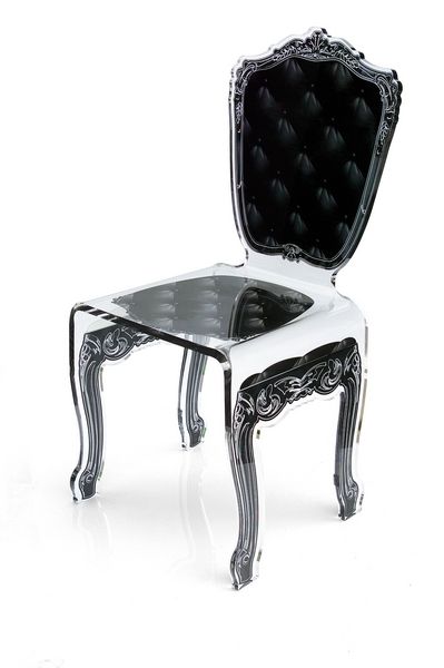 Chaise acrylique Capiton noire