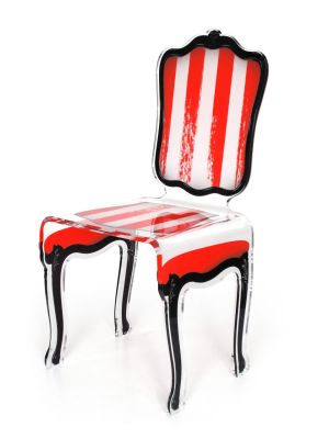 Chaise acrylique Charleston rouge - Acrila