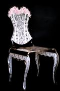 Chaise acrylique Eman rose - Acrila
