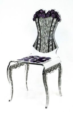 Chaise acrylique Eman violette