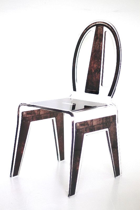 Chaise acrylique Factory rouille