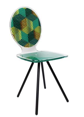 Chaise acrylique Graph cubik vert