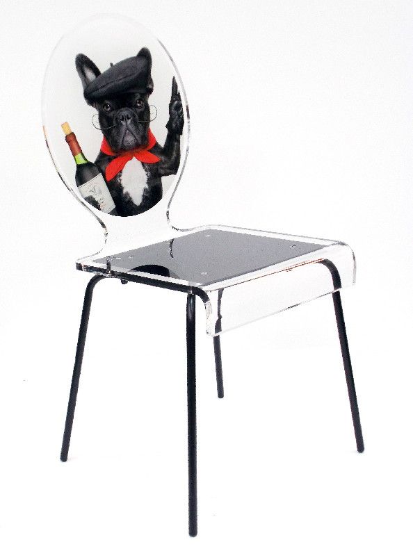 Chaise acrylique Graph pieds métal dog wine