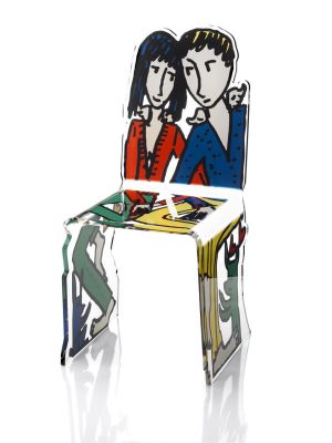 Chaise acrylique JC de Castelbajac amoureux