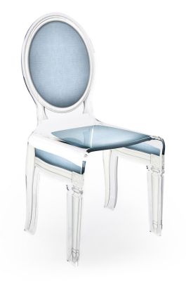 Chaise acrylique Sixteen bleu pastel