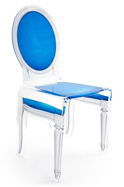 Chaise acrylique Sixteen bleu