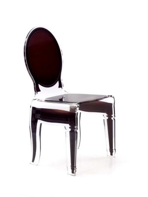 Chaise acrylique Sixteen marron