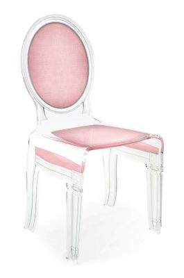 Chaise acrylique Sixteen rose pâle