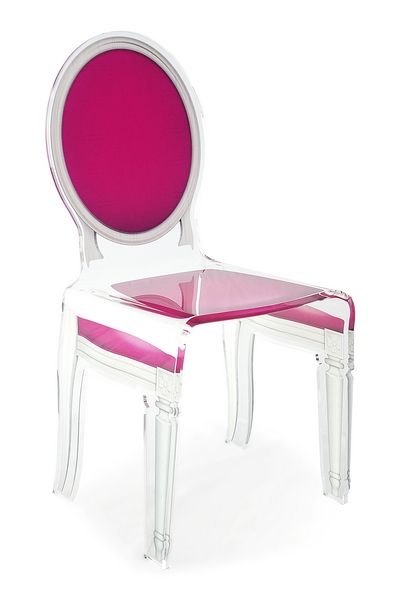 Chaise acrylique Sixteen rose