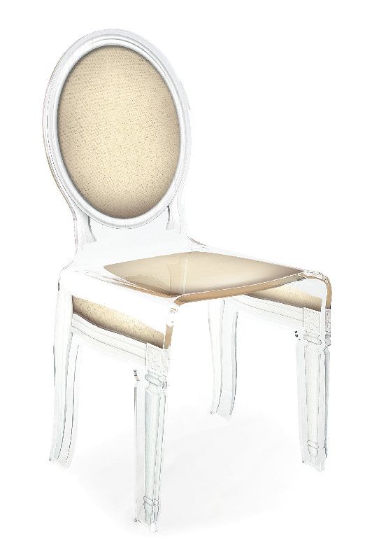 Chaise acrylique Sixteen taupe clair