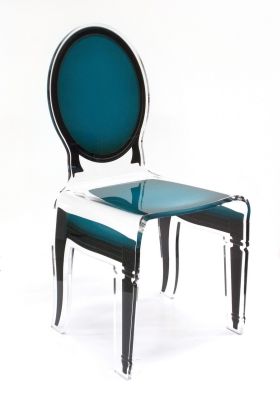 Chaise acrylique Sixteen vert canard