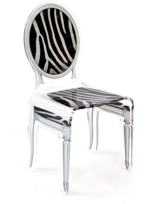 Chaise acrylique Sixteen zèbre