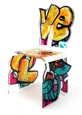 Chaise acrylique Street art jaune