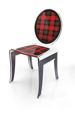 Chaise acrylique Wild tartan rouge
