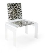 Chaise basse acrylique Wild léopard clair - Acrila