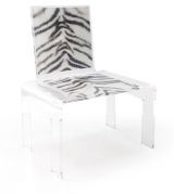 Chaise basse acrylique Wild tigre blanc - Acrila