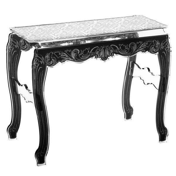 Console acrylique Baroque dessus blanc