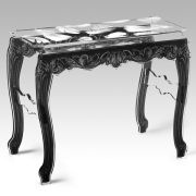 Console acrylique Plume blanche pieds noirs - Acrila