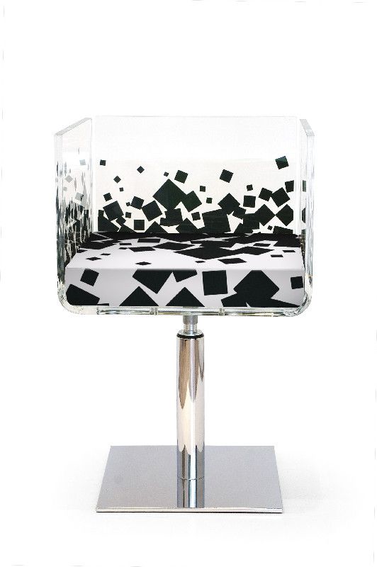 Fauteuil Cali en acrylique carré noir - Acrila Concept