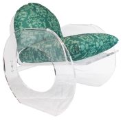 Fauteuil acrylique Love vert rond - Acrila