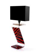 Lampe acrylique Z zèbre rouge - Acrila