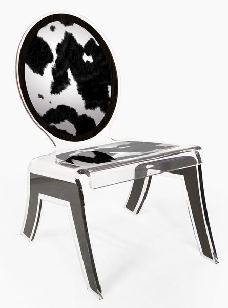 Relax chair acrylique Wild vache noir - Acrila Concept