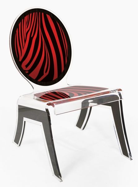 Relax chair acrylique Wild zèbre rouge