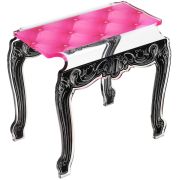 Table de chevet Capiton en acrylique rose - Acrila Concept