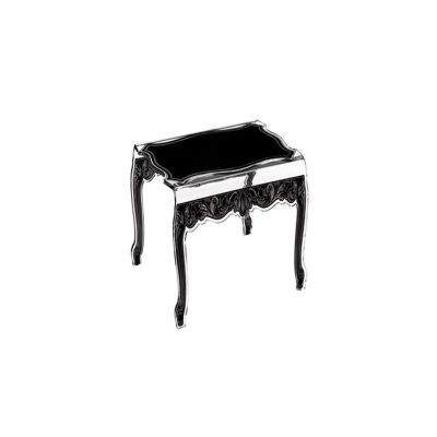Table de chevet acrylique Baroque noire