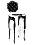Tabouret acrylique Capiton noir - Acrila