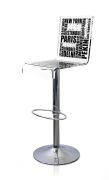 Tabouret acrylique City écriture noire - Acrila