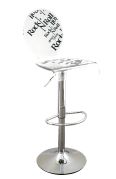 Tabouret acrylique Let's Rock rock n'roll pied réglable - Acrila