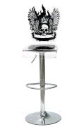 Tabouret acrylique Let's Rock tête de mort pied réglable - Acrila
