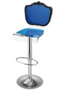 Tabouret de bar réglable acrylique Baroque bleu - Acrila