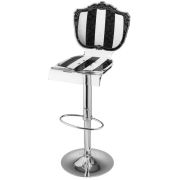 Tabouret de bar réglable acrylique Baroque rayé noir/blanc - Acrila