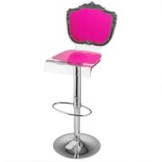 Tabouret de bar réglable acrylique Baroque rose - Acrila