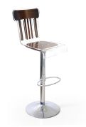 Tabouret de bar réglable acrylique Bistrot bois marron - Acrila